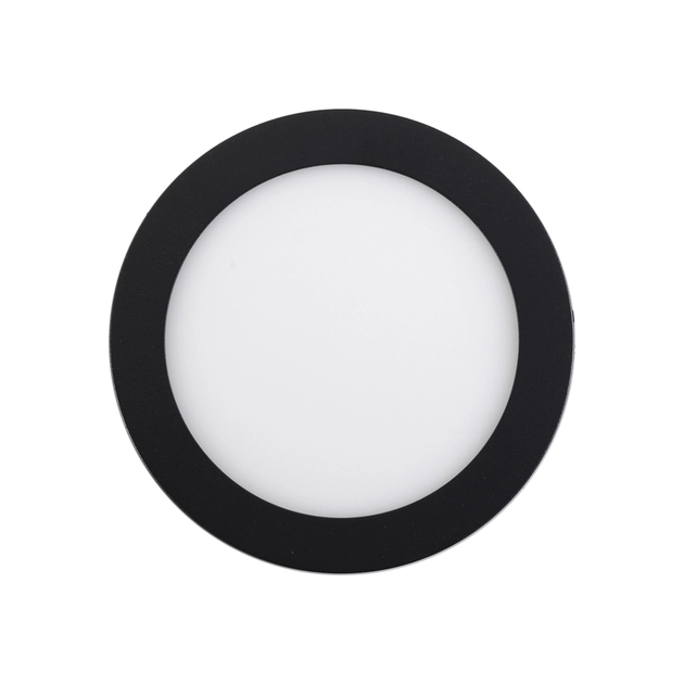 Plafon Led De Sobrepor Redondo Preto 12w 6000k Moldura