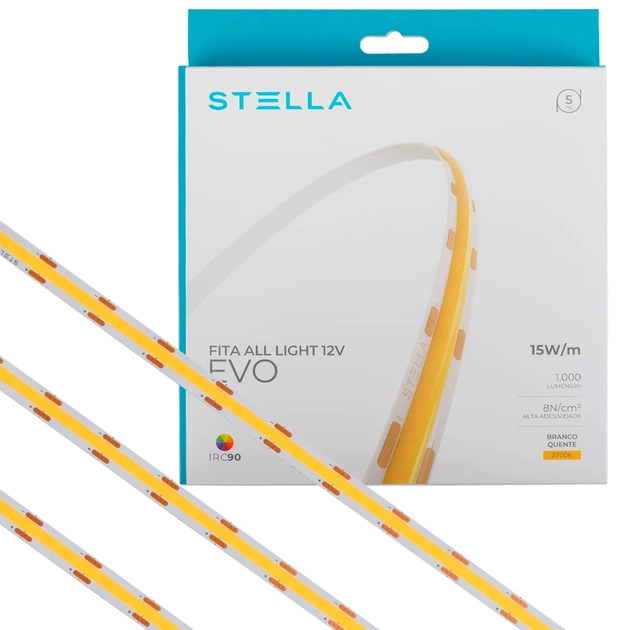Fita De Led 15w Por Metro 12v 5m Irc90 All Light Evo