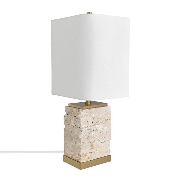Abajur Metal Dourado E Marmore Branco Rodin
