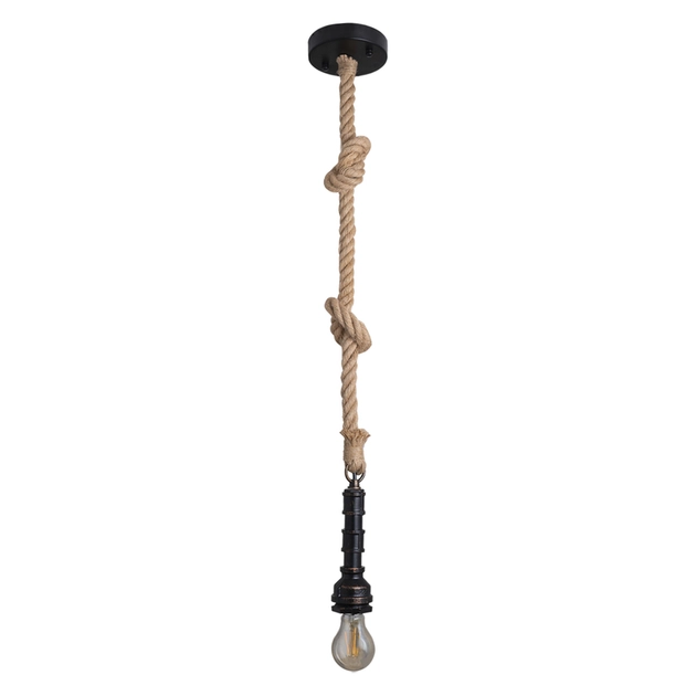 Pendente Juta E Metal Preto Envelhecido Rust