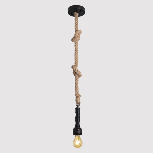 Pendente Juta E Metal Preto Envelhecido Rust