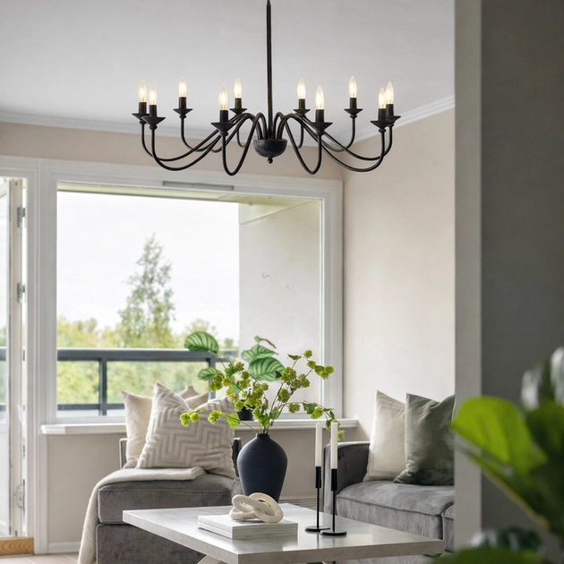 Lustre Metal Preto Colonus