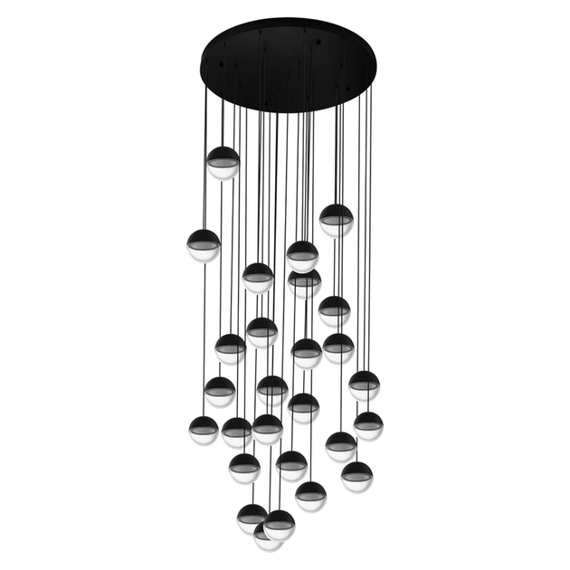 Pendente Led Aco E Aluminio Preto 131w 3000k Hemisferio