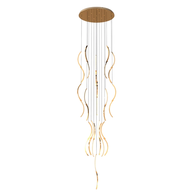 Pendente Led Aluminio Dourado 120w 3000k Serpentine