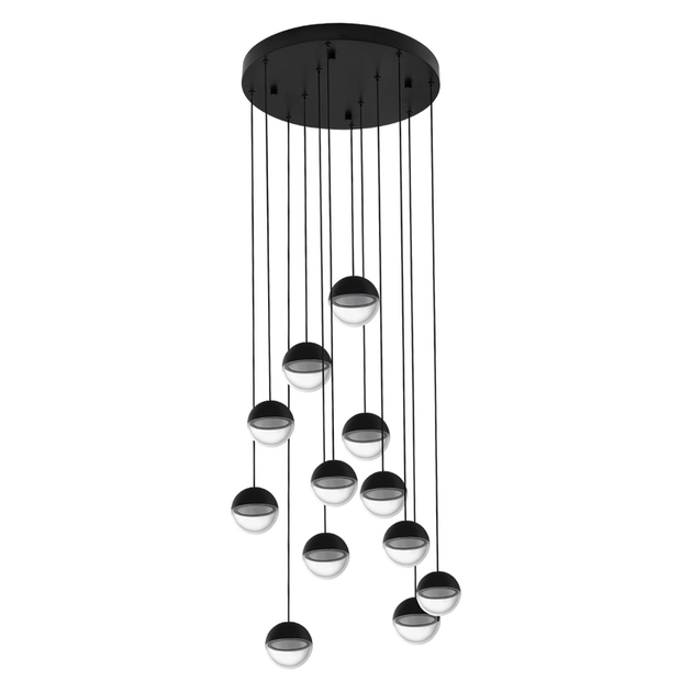 Pendente Led Aco E Aluminio Preto 65w 3000k Hemisferio