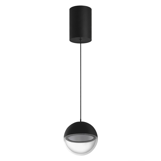 Pendente Led Aco E Aluminio Preto 6w 3000k Hemisferio