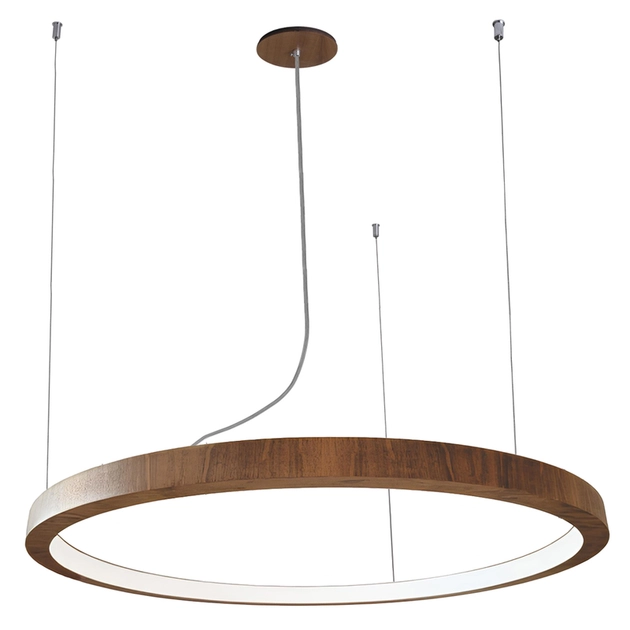 Pendente Led Anel Cilindrico Madeira Imbuia 25w 3000k Frame