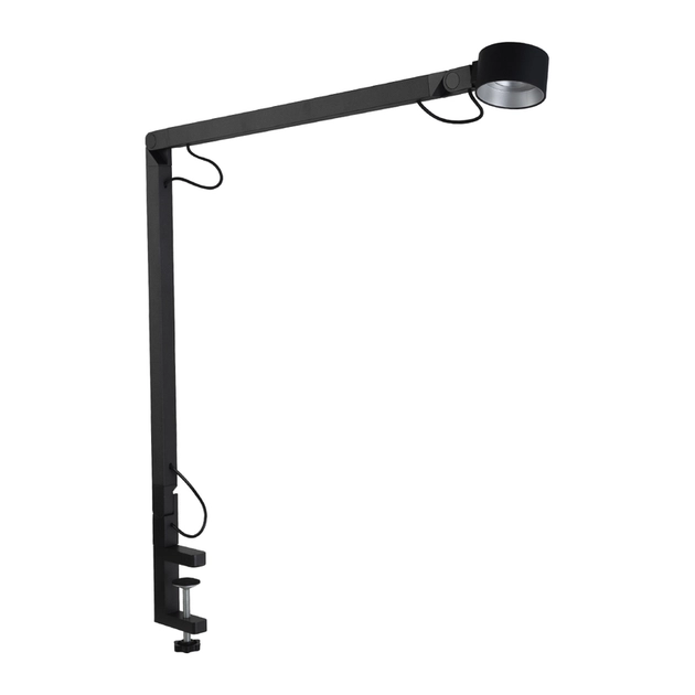 Luminaria De Mesa Led Aluminio Preto Com Garra 6w 3000k Tool