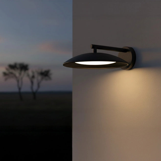 Arandela Led Aluminio Preto 24w 3000k Ip54 Oklahoma
