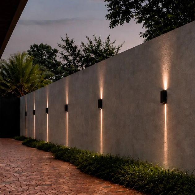 Kit 2 Arandelas Led Abs 5w 3000k Ip65 0 A 60° Block