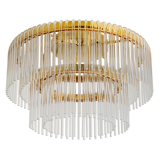 Plafon Led De Sobrepor Aco Inox Dourado 100w 3000k Cascata