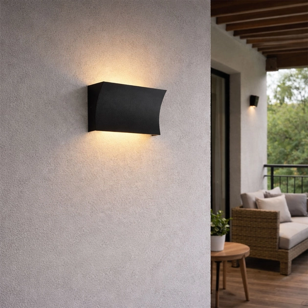 Arandela Led Aluminio Preto 12w 1200lm 3000k Galena