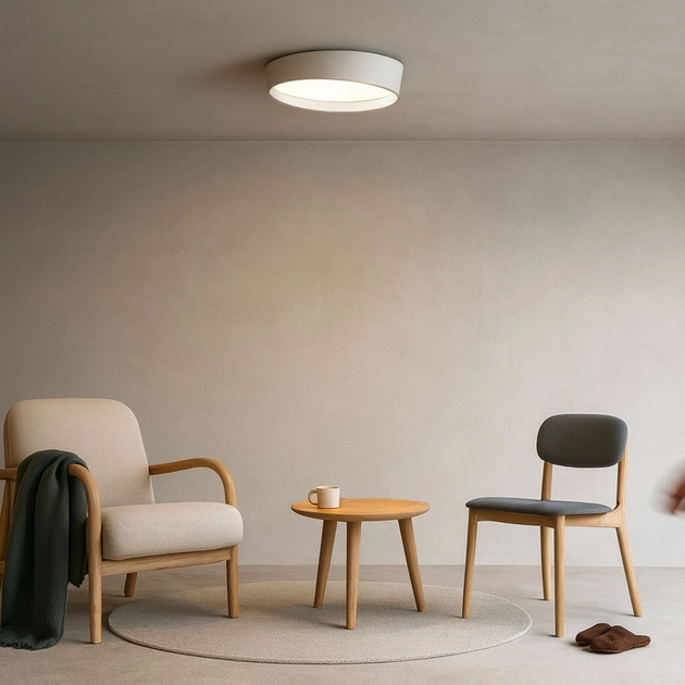 Plafon Led De Sobrepor Assimetrico Branco 61w 3000k Crater