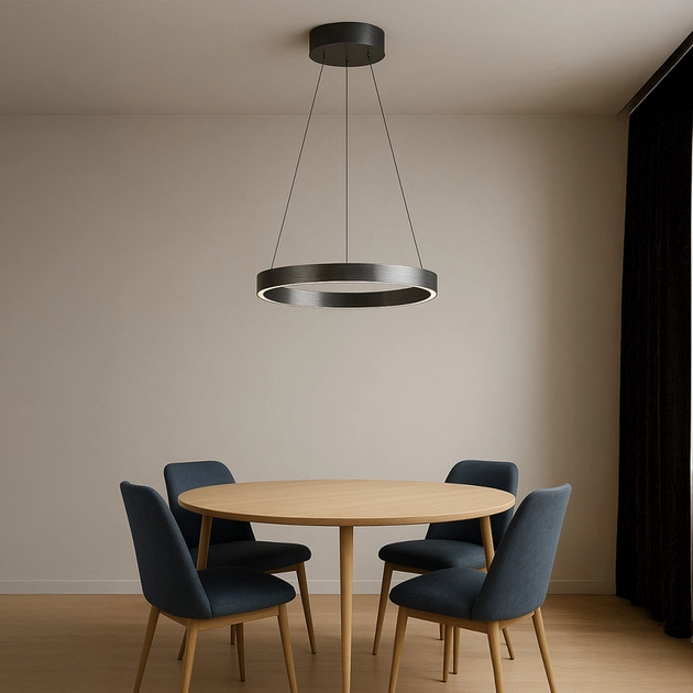 Pendente Led Aluminio Preto 47w 3000k Halo