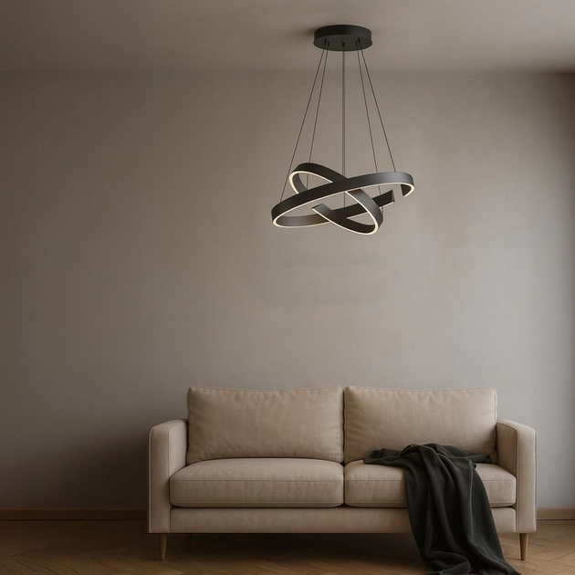 Pendente Led Aluminio Preto 50w 3000k Halo