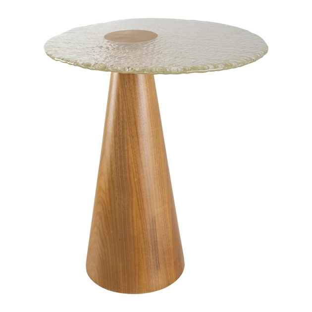 Mesa De Apoio Madeira Vidro Cristal Castanho 54cm Aurora