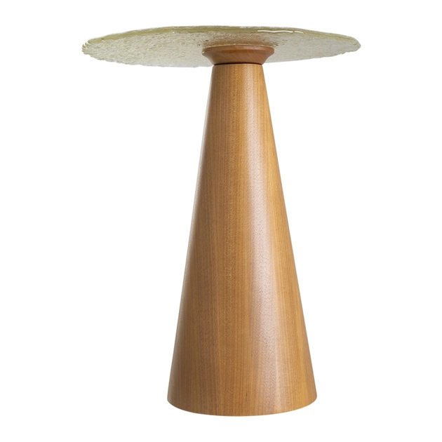 Mesa De Apoio Madeira Vidro Cristal Castanho 49cm Aurora