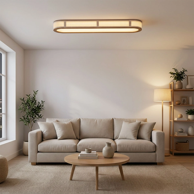 Plafon Led Sobrepor Castanho 36w 4104lm 3000k Eliptico