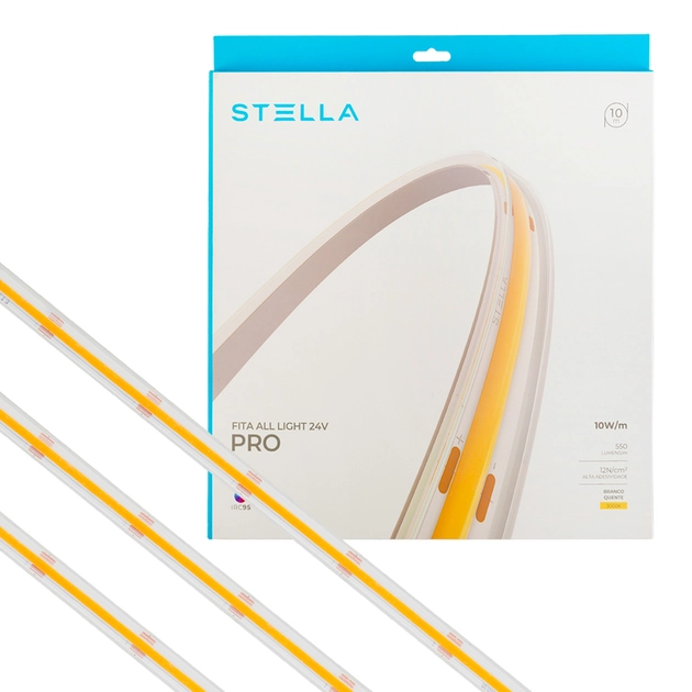 Fita De Led 10w Por Metro 24v 10m 3000k Ip67 All Light Pro