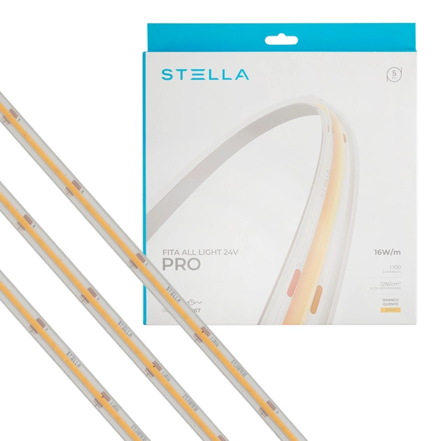 Fita De Led 16w Por Metro 24v 5m 3000k Ip67 All Light Pro