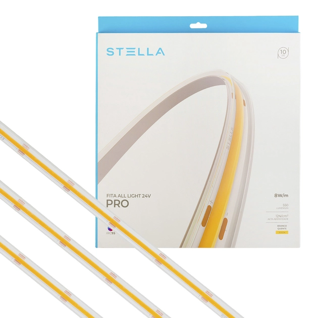 Fita De Led 8w Por Metro 24v 5m 3000k Ip67 All Light Pro