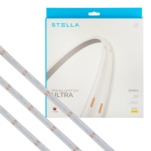 Fita De Led 20w Por Metro 24v 5m 3000k All Light Ultra