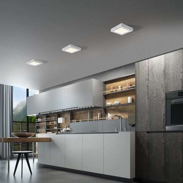 Plafon Led Sobrepor Branco 6w 12x12cm Yamamura