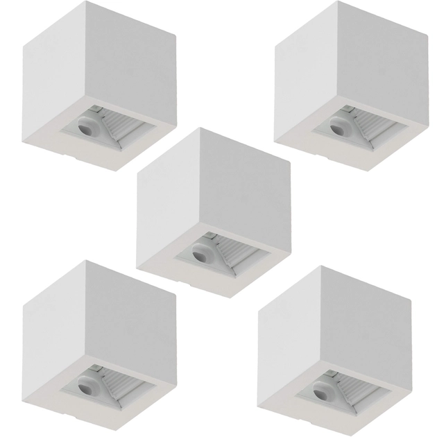 Kit 5 Arandelas Led Abs 2w 3000k Ip65 0 A 90° Block