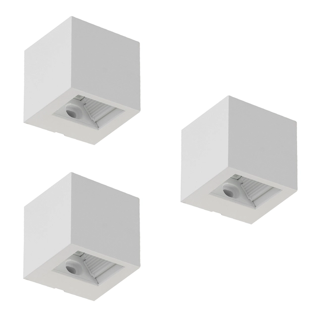 Kit 3 Arandelas Led Abs 2w 3000k Ip65 0 A 90° Block