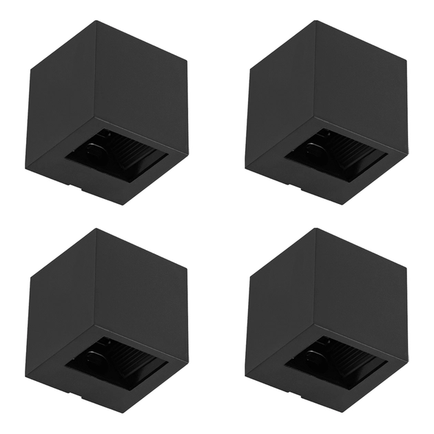 Kit 4 Arandelas Led Abs 2w 3000k Ip65 0 A 90° Block