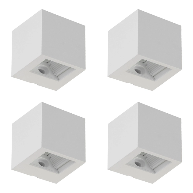 Kit 4 Arandelas Led Abs 2w 3000k Ip65 0 A 90° Block