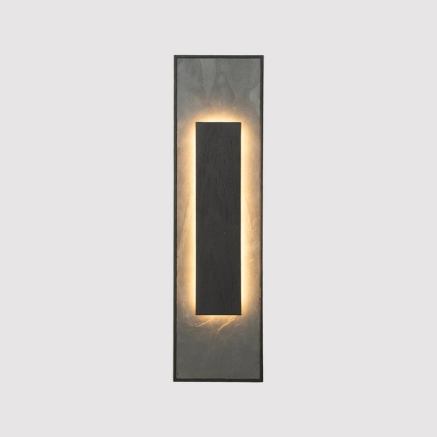 Arandela Led Ardosia E Madeira Carvao 9w 3000k Petra