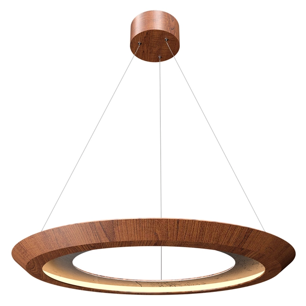 Pendente Led Ardosia E Madeira Imbuia 33w 3000k Petra