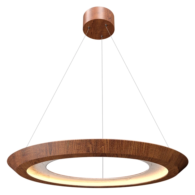 Pendente Led Cristal E Madeira Imbuia 26w 3000k Petra