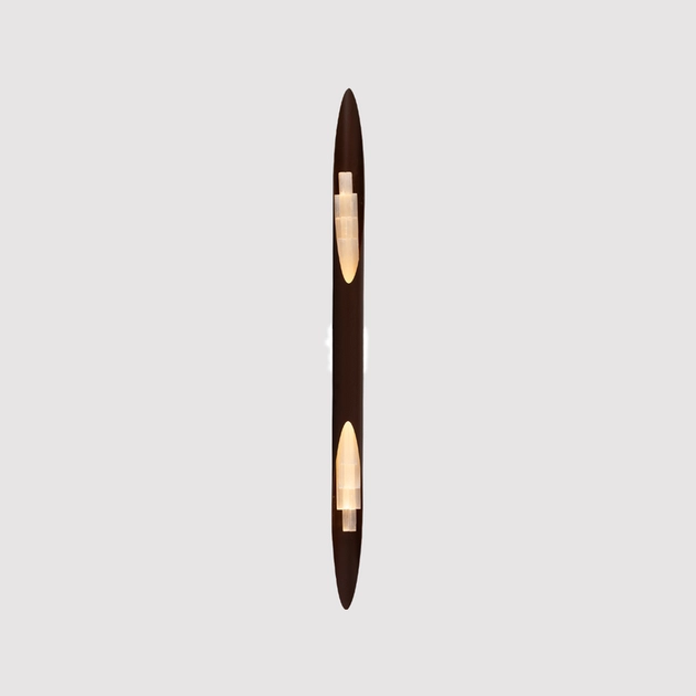 Arandela Selenita E Metal Marrom 100cm Vertical Aura