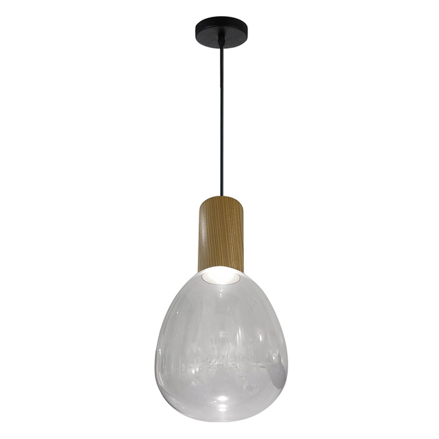 Pendente Led Amadeirado Transparente 5w 400lm 3000k Bulle