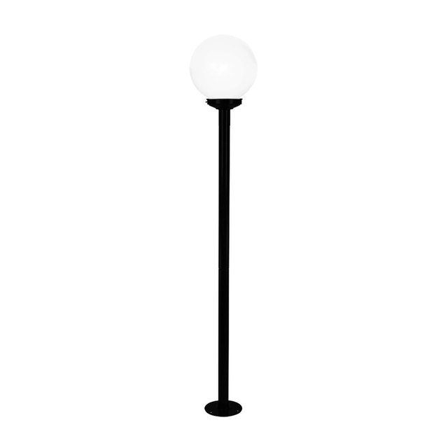 Poste De Jardim Aco Preto Com Globo 2,16m Ip54