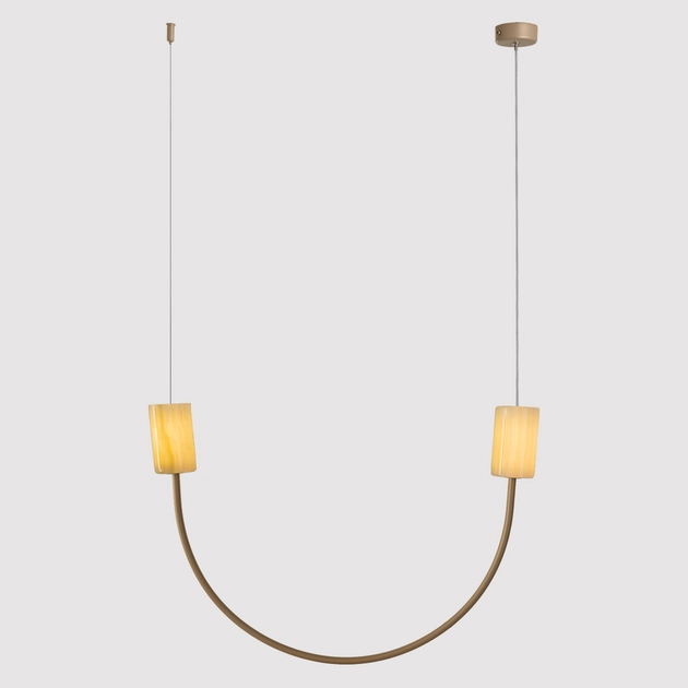 Pendente Led Metal Dourado 6w 3000k 55x65cm Due Xino