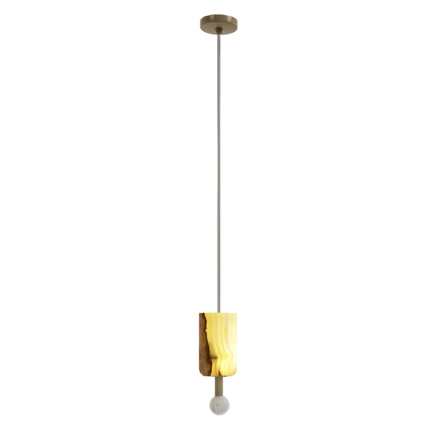 Pendente Led Metal Dourado 2w 3000k 7x23cm Une Xino