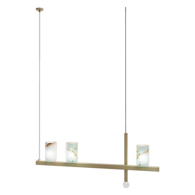 Pendente Onix E Metal Dourado Linear Xino