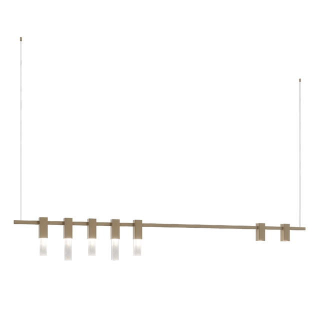 Pendente Selenita E Metal Dourado Trilho Com Spot Contemp