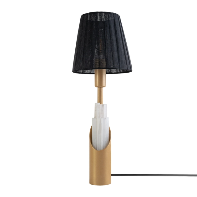 Abajur Selenita E Metal Dourado Aura