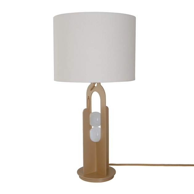 Abajur Selenita E Metal Dourado Equilibrio