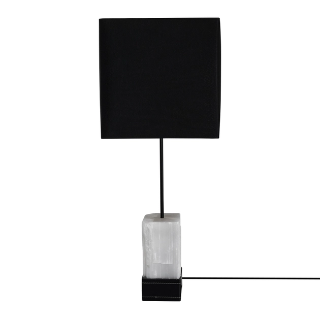 Abajur Led Selenita E Metal Preto 6w 3000k Contemp