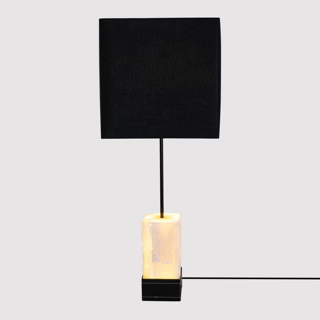 Abajur Led Selenita E Metal Preto 6w 3000k Contemp
