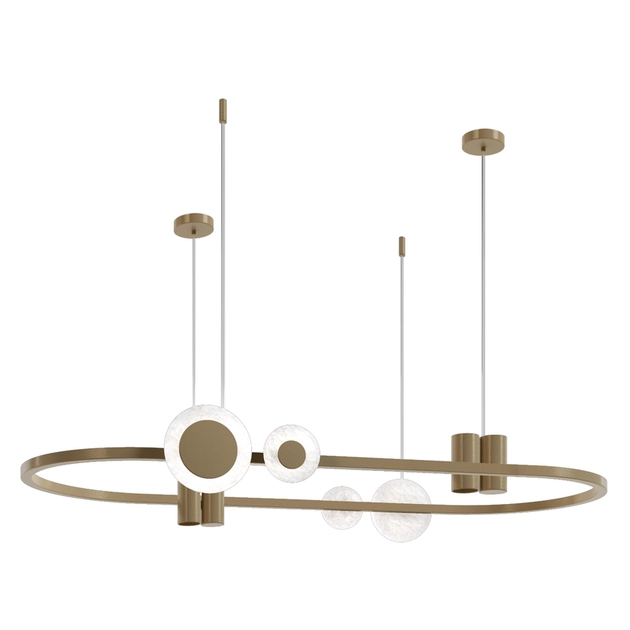 Pendente Led Metal Dourado 24w 3000k Kalida Oval
