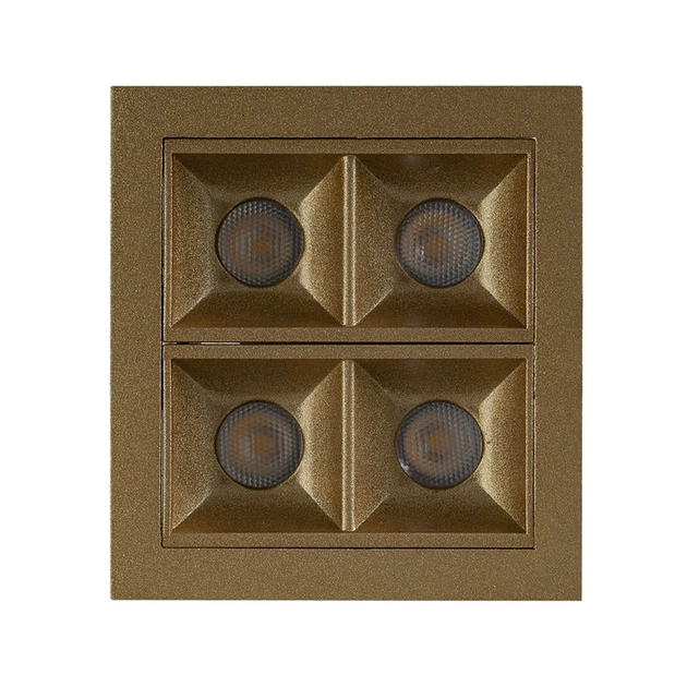 Plafon Led De Embutir Dourado 8w 36 2700k Pixel