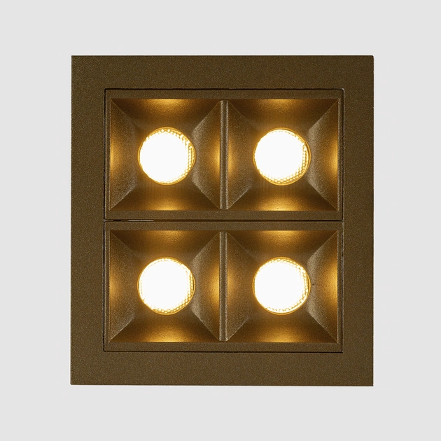 Plafon Led De Embutir Dourado 8w 36 2700k Pixel