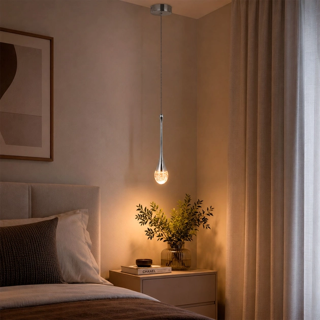 Pendente Led Aluminio Cristal 6w 3000k Lille