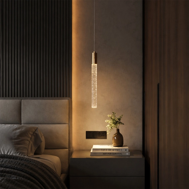Pendente Led Aluminio Cristal 6w 3000k Aston